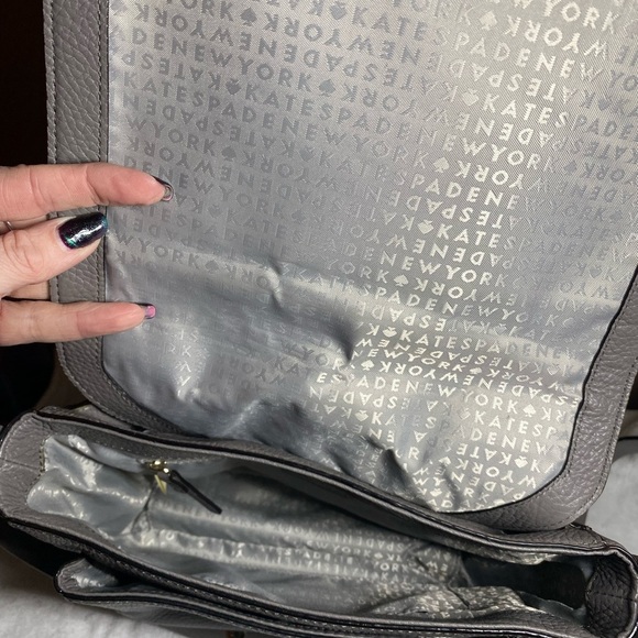 EUC Kate Spade Gray Leather Crossbody - Picture 3 of 11